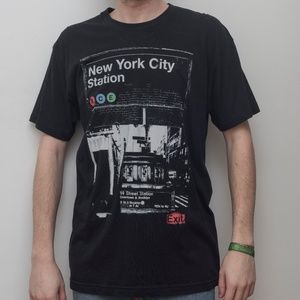 AA New York City Subway Station T Shirt, Black